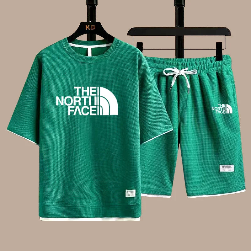 2025 new casual sportswear for men summer two-piece clothing short-sleeved round neck and shorts two fashionable clothes