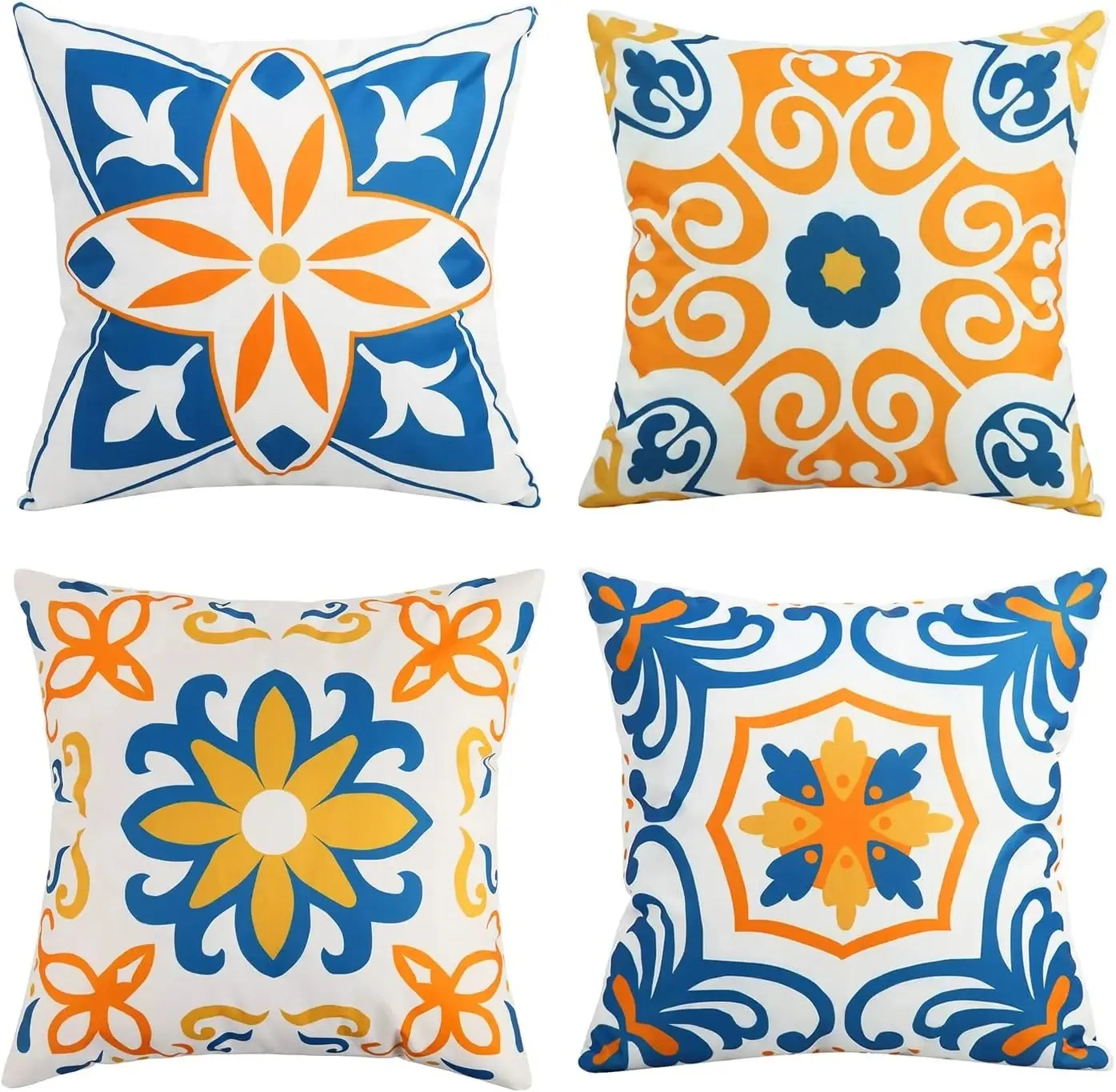 4pcs Bohemian Farmhouse Outdoor Cushion Cover Courtyard Furniture Garden Sofa Decoration Home Printing Cute Cushion Cover