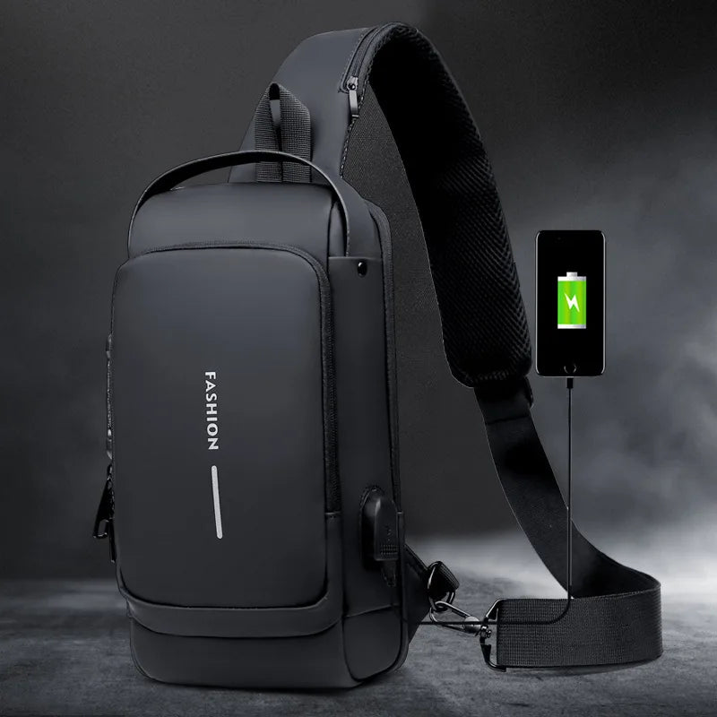Men's breast bag Casual outdoor running travel fanny pack One shoulder Crossbody sports backpack