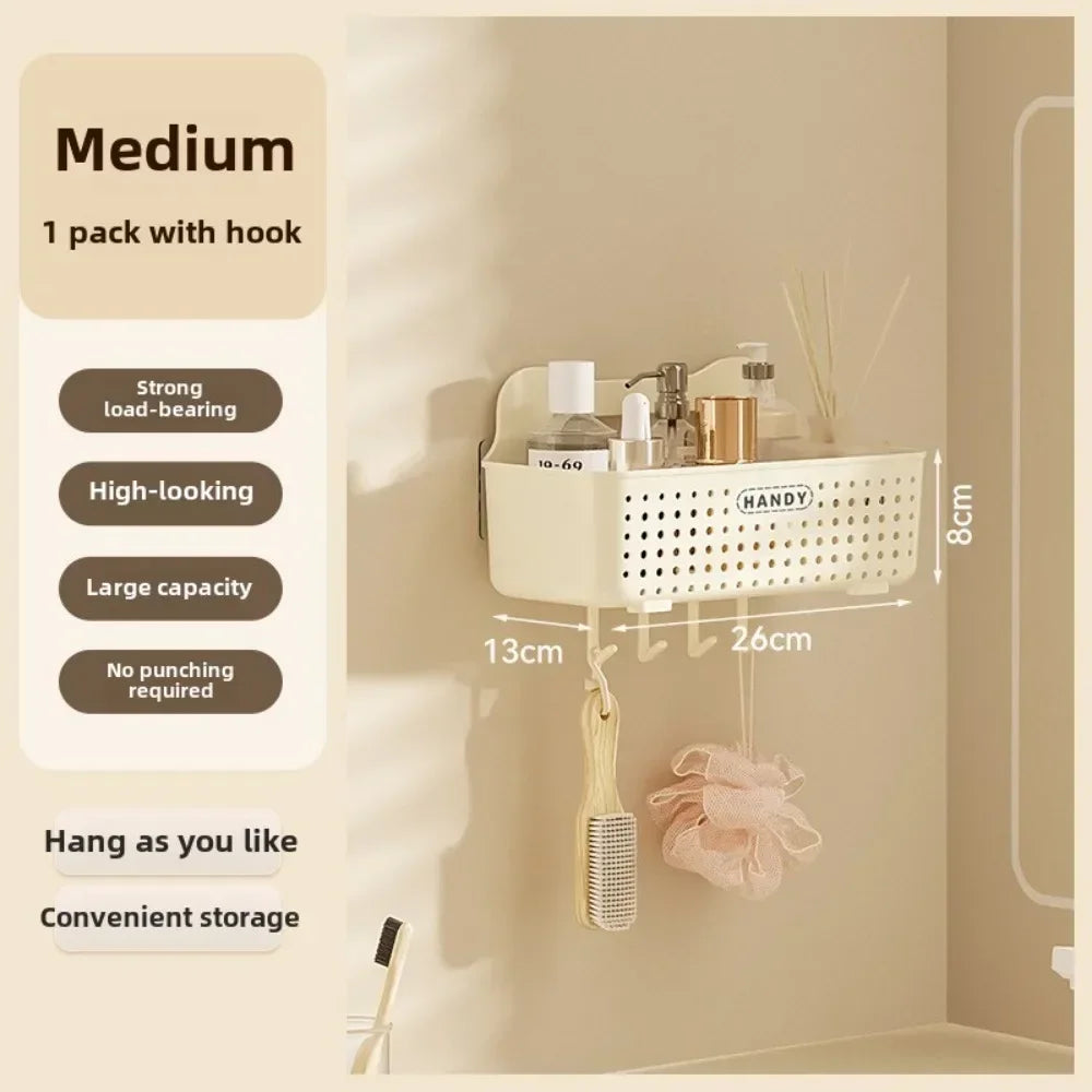 Bathroom Storage Shelf Toilet Storage Cabinet Drain Rack Punch Free Wall Mounted Shower Cosmetics Dressing Organizer Shelve