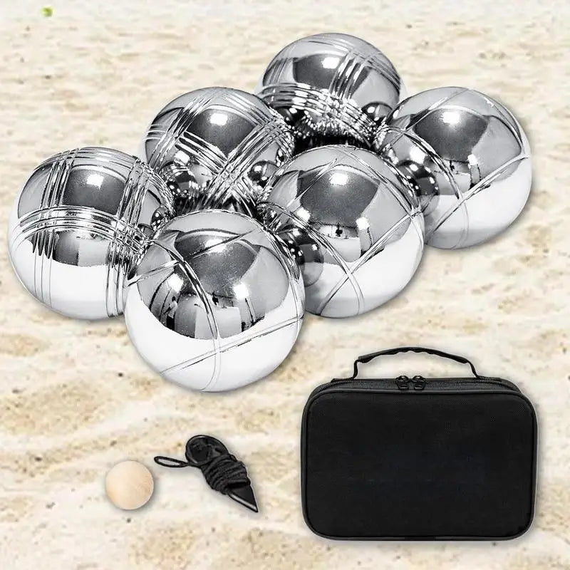 Petanque Game Set Metal Outdoor Bocce Ball Kit Complete Kit Outdoor Recreational Games for Outdoor Picnic Beach Vacation