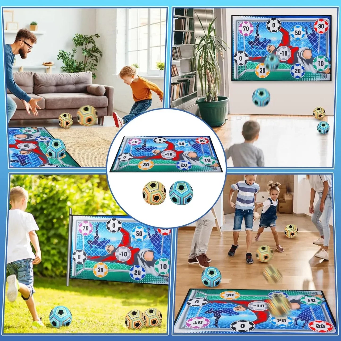 Fun Football Toys Soccer Game Mat Indoor Outdoor Training Game Mat Sports Fabric Football Toy Set Multiplayer Competitive Gift