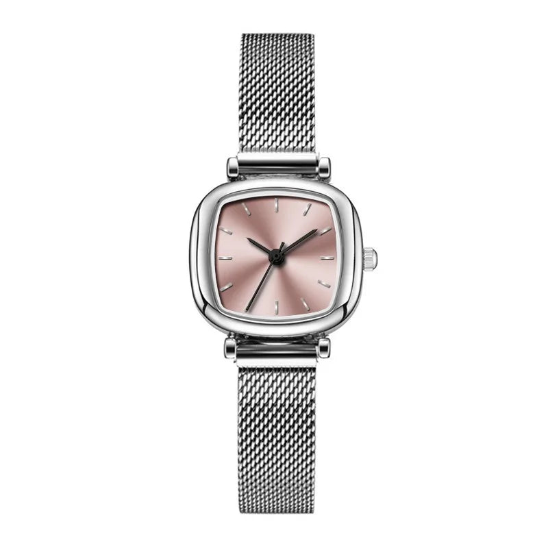Women's Watches are Fashionable, Simple, Compact, Exquisite and Elegant Mesh Strap Small Square Watches, Can Be Customized