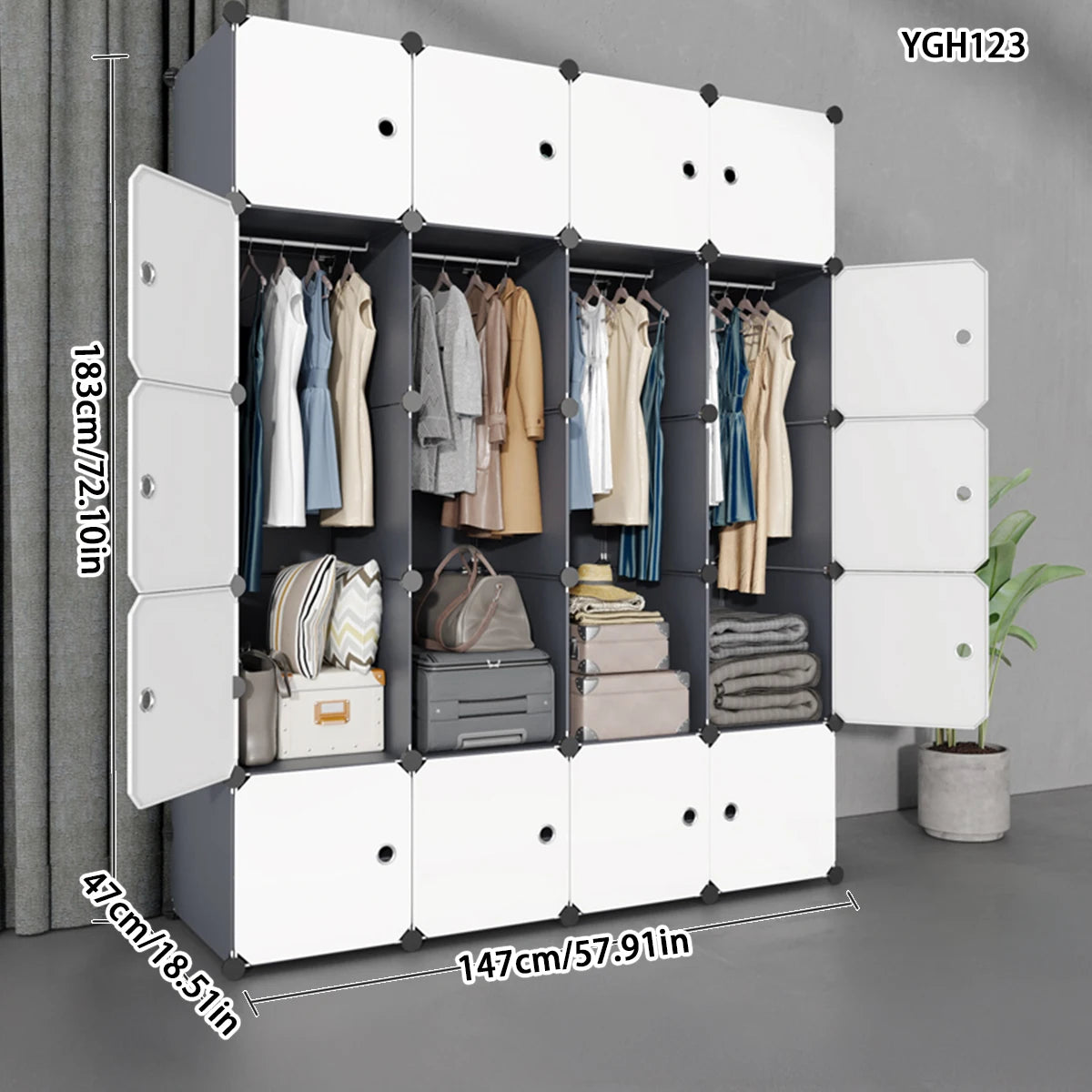 Simple Wardrobe Home Bedroom Assembly Storage Cabinet Rental Room Cloth Wardrobe Dormitory Small Storage Cabinet Strong and Durable
