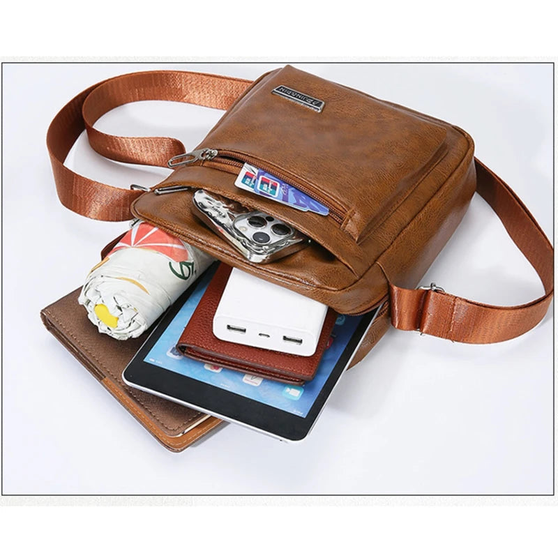 Men's Crossbody Bag Vintage Fashion Casual Business Large Capacity Handbag Practical And Durable Male's Shoulder Bags