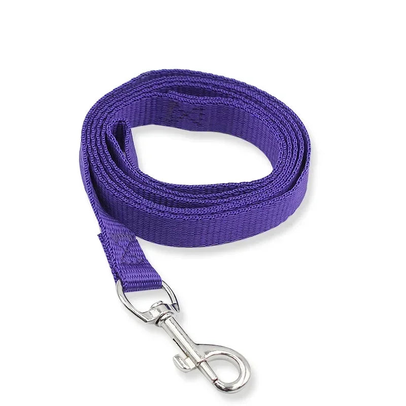 Pet Dog Nylon Collar  Leash Rope Harness Lead Rope with Alloy Clasp Walking Training Leash Strap 1.5m Long Rope 7 Color