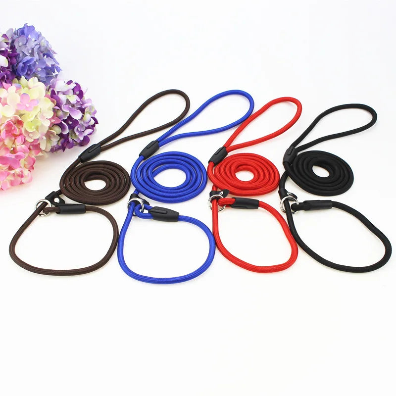 Dog Leash Slip Chains Collar Leads Strong Heavy Duty Nylon Rope No Pull Pet Training Leash for Small Dogs Puppy Traction Rope