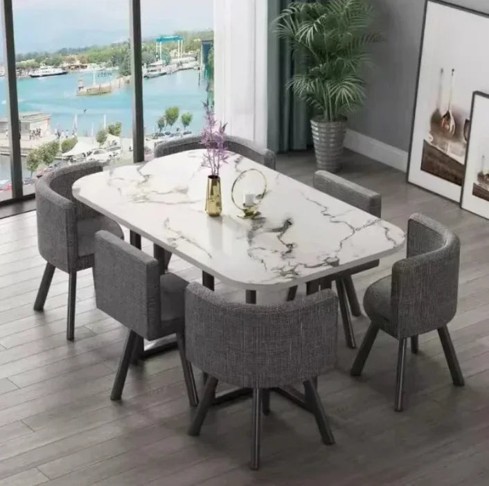 Dining Table, Rectangular for Dining Room/living Room, Kitchen Table Set with Metal Legs Customizable