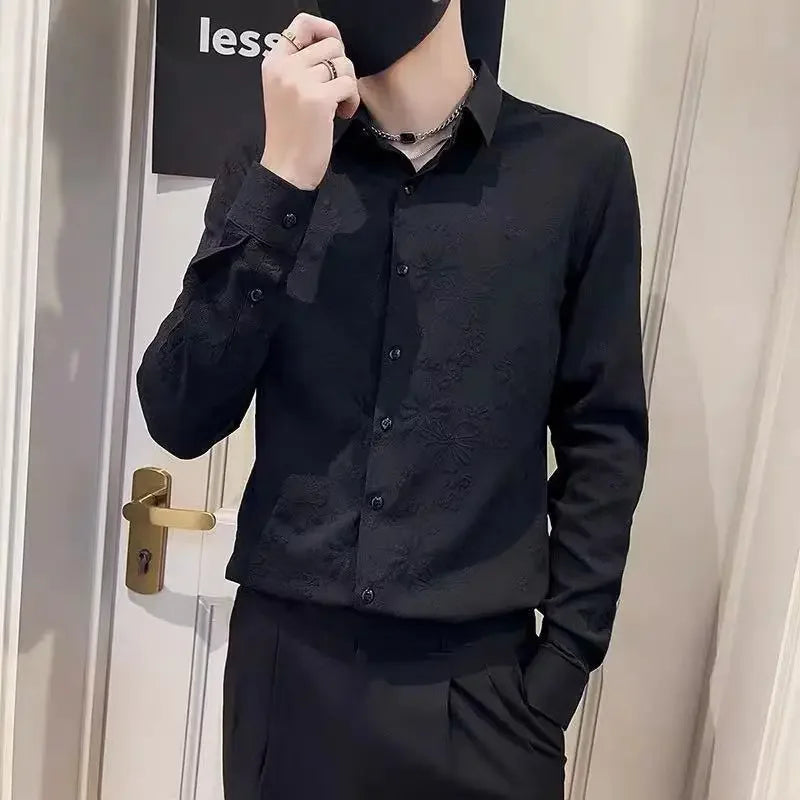 Shirts And Blouses For Men White Man Tops Plain Graphic Floral Clothing Korean Style Designer Fashion S Elegant Cheap Brand Cool