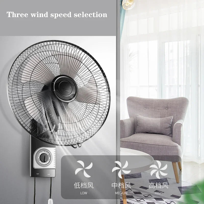 Household Energy-Saving Electric Fan 16-Inch Wall-Mounted Fan Mechanical Version / Smart Version With 3 Adjustable Wind Speeds