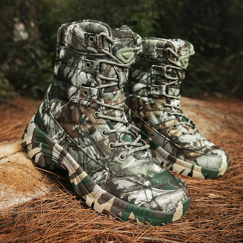 Men Tactical Shoes High Top Hiking Durable  Anti-Slip Outdoor Climbing Trekking Shoe Military Tactical Low Boots Wear-resistant