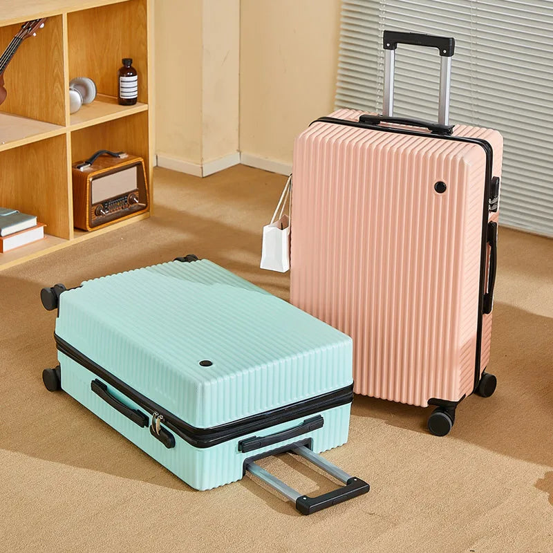 Business Luggage 1PC 20 24 28 Inch Lightweight Carry-on Trolley Case Korean Center with Combination Lock and Hook Suitcase