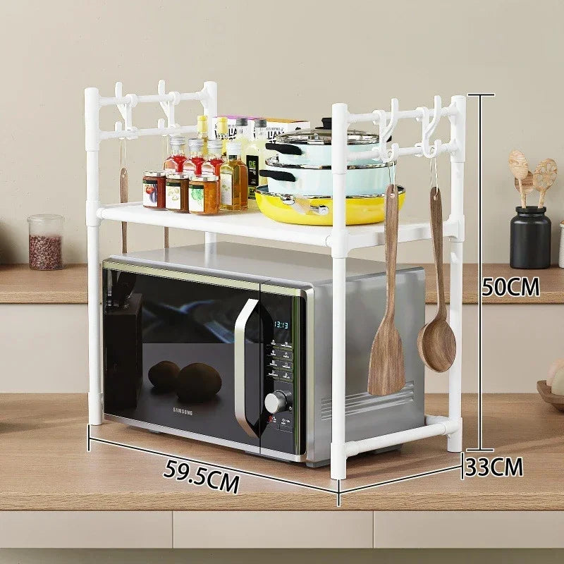 Kitchen Storage Rack Multi-Layer Microwave Rack Simple Standing Countertop Condiment Oven Organizer Shelf Kitchen Accessories
