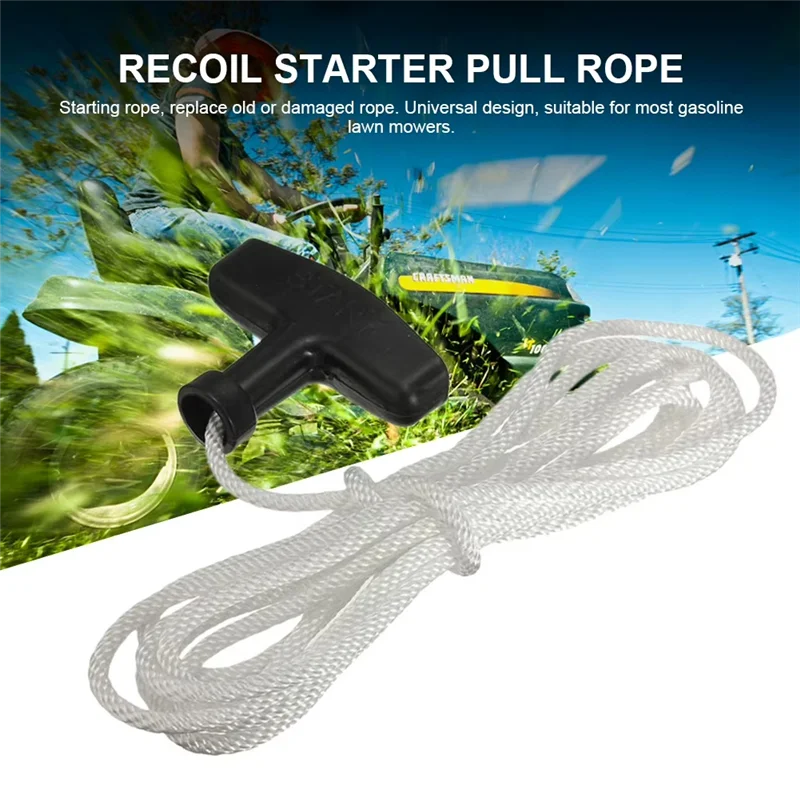 SOFT-3 Meters Recoil Starter Pull Rope Starter With Handle Handle Rope Universal Pet Engine Pull Rope Lawn Mower
