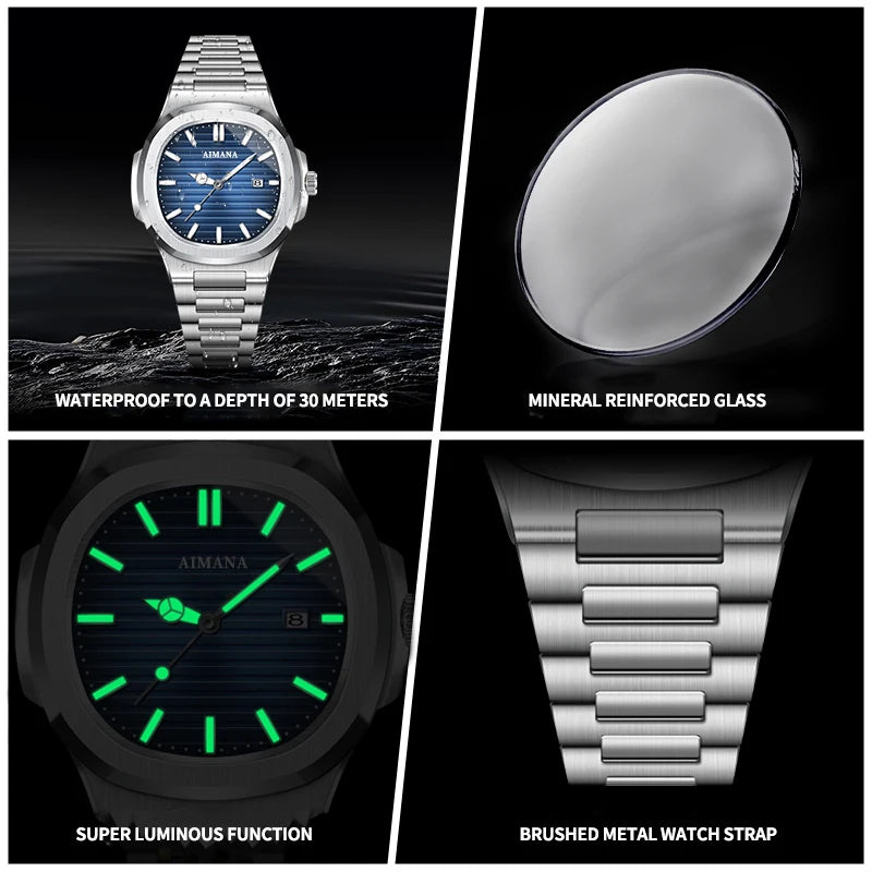 AIMANA Men's Watch Casual Fashion Digital Display Quartz Wristwatch for Men