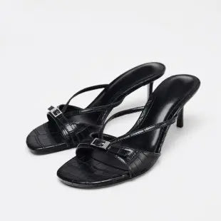 Women's High Heels Slippers Designer Heeled Shoes 2025 Summer Fashion Sandals Pumps Shallow Sexy Slides Stilettos Mujer Zapatos