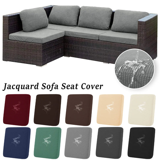 Patio Sofa Covers Jacquard Elastic Sofa Slipcovers for Outdoor Garden Sectional Sofa Seat Cover Solid Colors Washable