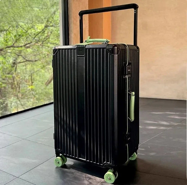 Wide Handlebar Suitcase Rolling Luggage Large Capacity Aluminum Frame Trolley Case with Colorful Silent Spinner Wheels TSA Lock