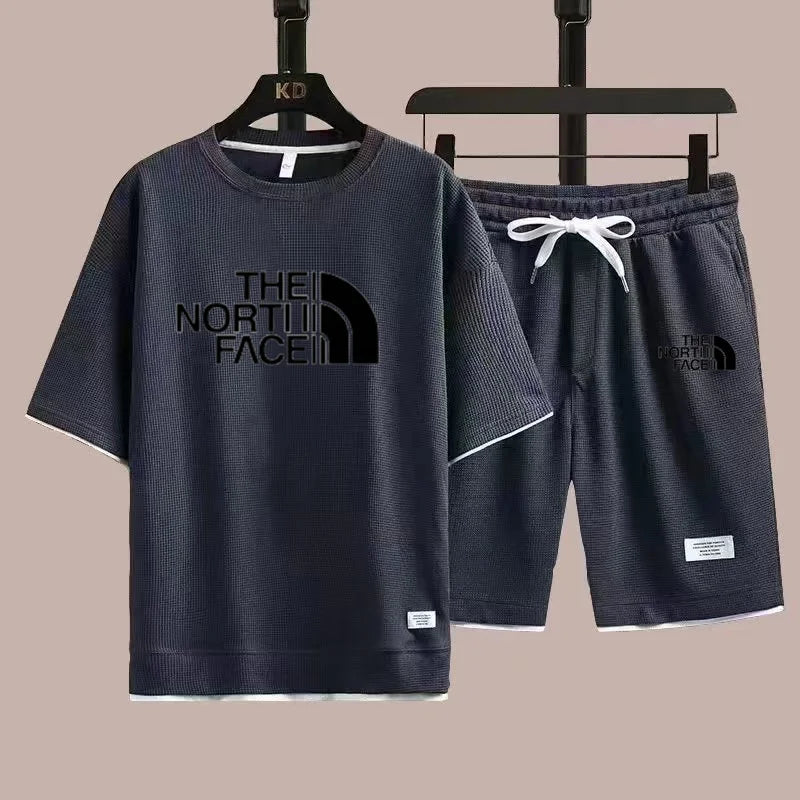 2025 new casual sportswear for men summer two-piece clothing short-sleeved round neck and shorts two fashionable clothes