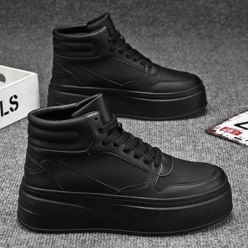 Men's Shoes Spring White Platform Comfortable Casual Shoes Man Trend Anti Slip Sneakers 2025 Fashion Thick Soled Shoes Zapatos