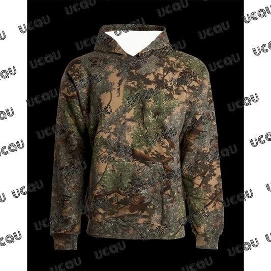 Autumn Winter New Hunting Hoodies For Men Outdoor Warm Hoodies Hidden Hunting Hooded Pullover Oversized Loose Hunting Sweatshirt