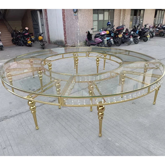 Stainless Steel Movable Serpentine Dininng Table for Hotel Banquet Wedding