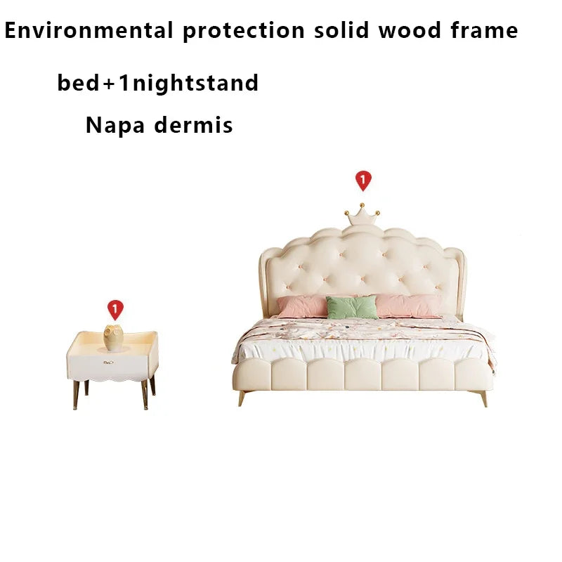 Modern Double Bed Luxury Design Castle Sleeping Cute Bed Nordic European Simple Space Saving Loft Sun Wood Cama Salon Furniture