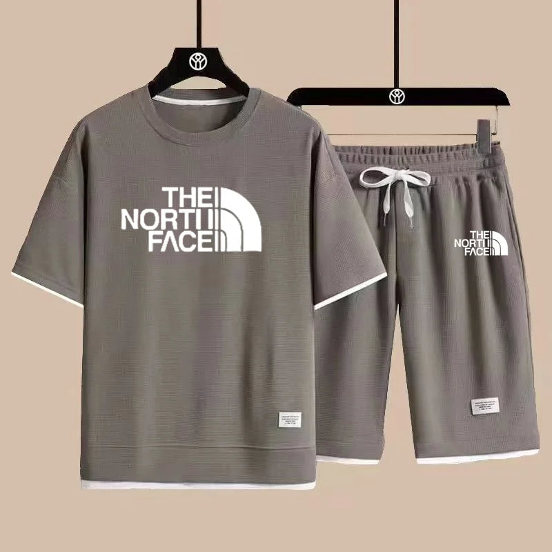 2025 new casual sportswear for men summer two-piece clothing short-sleeved round neck and shorts two fashionable clothes