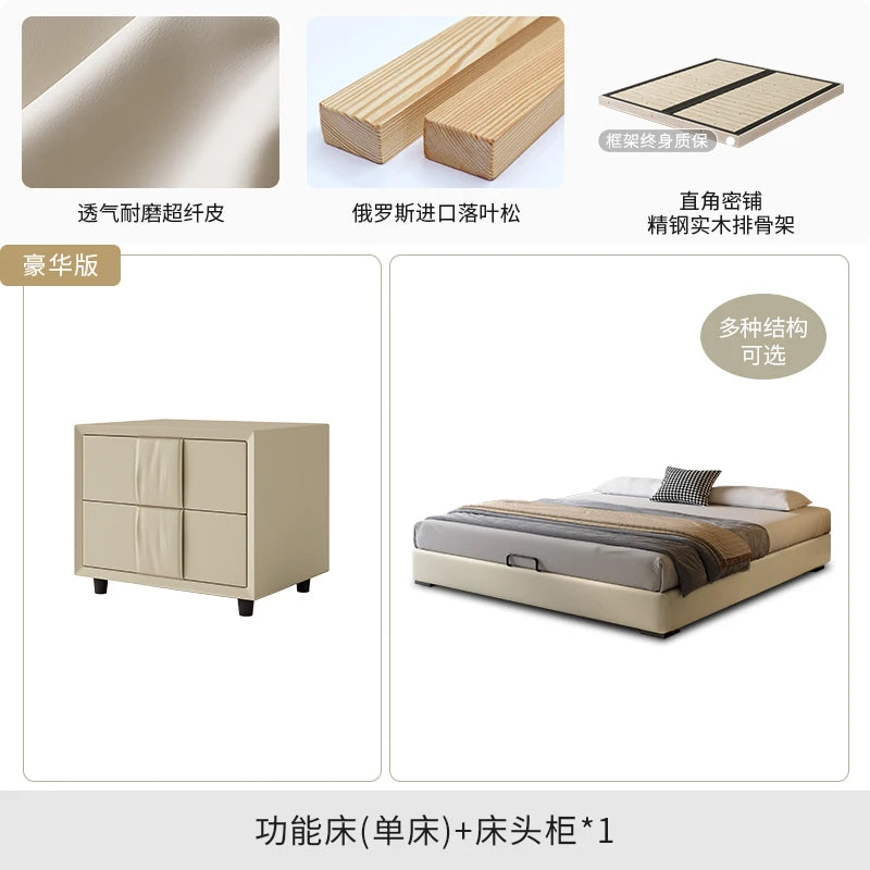 Double Queen Size Multifunctional Aesthetic Bed Nightstands Perfect Elegant Bedroom Decoration Cama Casal Home Accessories
