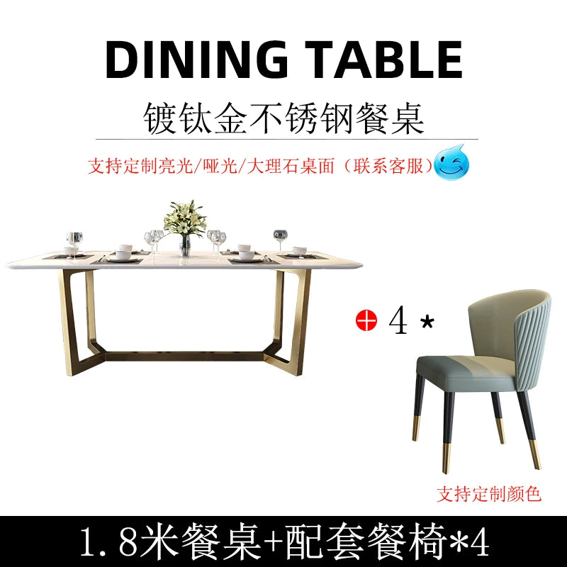 Nordic Design Dining Table Legs Metal Rectangle Modern Hospitality Dining Table Luxury Italy Muebles De Cocina Home Furniture