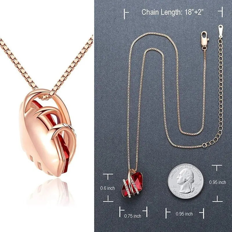 Woman Fashion Silve/Rose Gold Crystals Pendant Necklace Birthstone Zircon Necklaces Jewelry Engagement Gifts