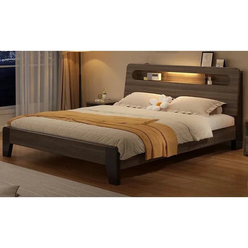 Solid Wood Bed, Single Bed, Simple Bed, Multiple Sizes To Choose From, Suitable for Bedrooms and Rental Houses