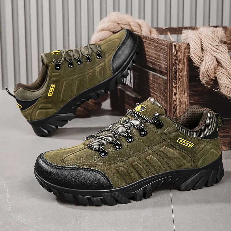 New Outdoor Hiking Trekking Mountain Sports Shoes for Men Walking Shoe Breathable Cushioning Non-slip Travel Casual Sneakers