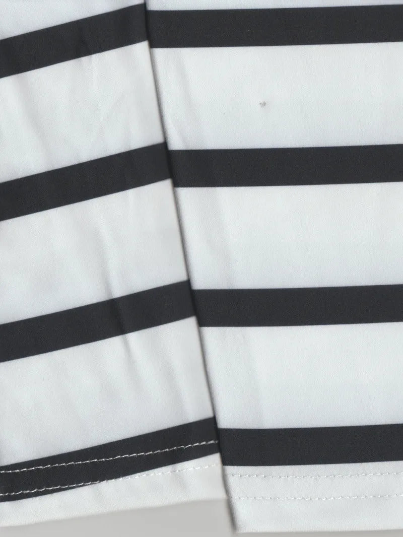 2024 New Women's Clothing Source: Round Neck Spliced Striped Short Sleeved Versatile Outerwear T-Shirt