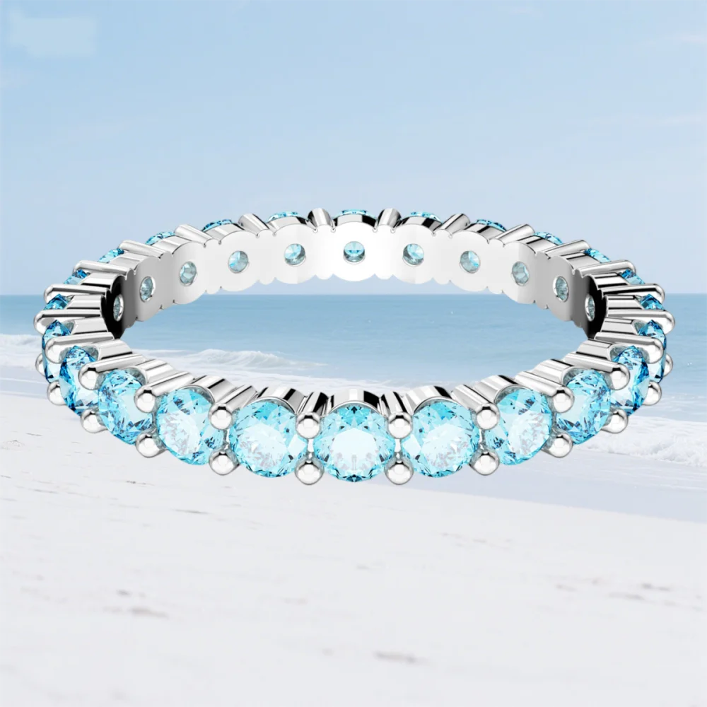 Women's gemstone ring, versatile and fashionable, inlaid with gorgeous colored gemstones, suitable for lovers