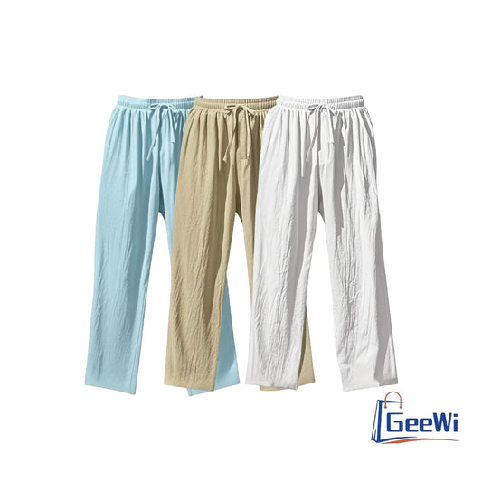 Mens clothes cotton and linen trousers costume homme 3 pièces casual plus size