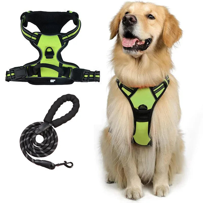 Pet rope vest style pet dog towing rope explosion-proof shockproof break free big dog chest strap reflective dog
