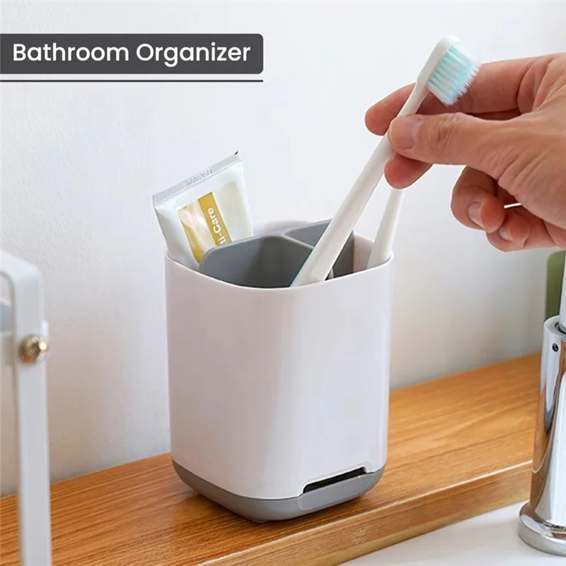 Buy Now Multifunctional Bathroom Organizer Shelf With Toothbrush Holder - Space-Saving Storage For Shower And Bathroom Utensils