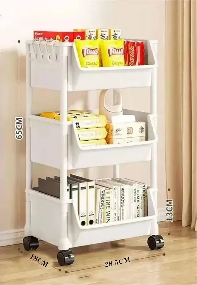 Trolley Bookshelf Kitchen Storage Rack Kitchen Corner Narrow Slit Storage Living Room  Cabinet Bathroom Home Organizer Gifts