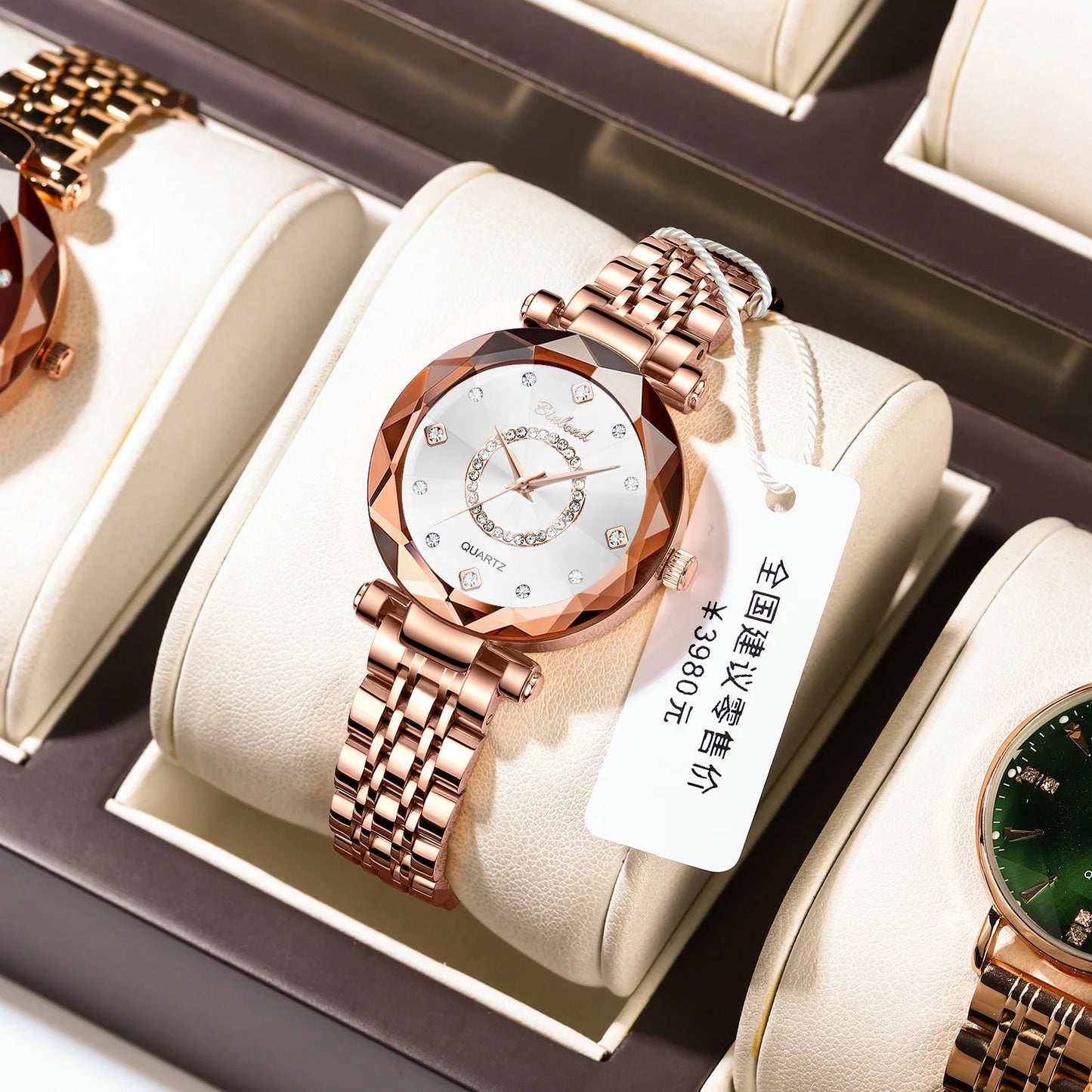 Women's Watch Light Luxury Fashion Diamond Set Quartz Watch Elegant Waterproof Clock Reloj V005