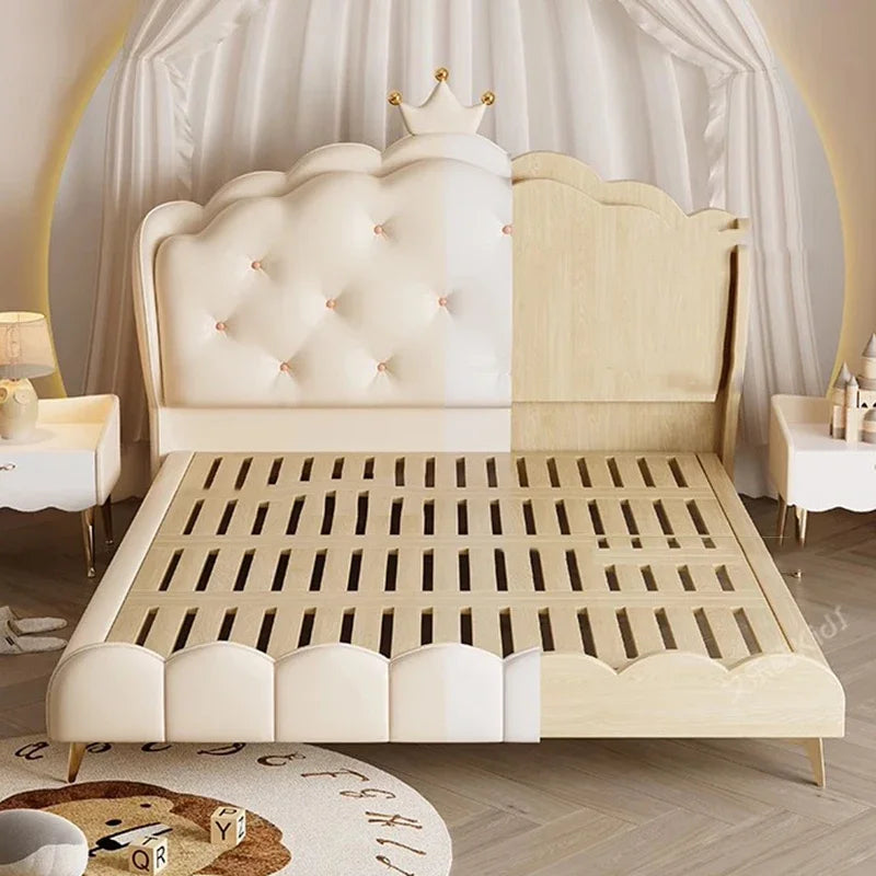 Modern Double Bed Luxury Design Castle Sleeping Cute Bed Nordic European Simple Space Saving Loft Sun Wood Cama Salon Furniture