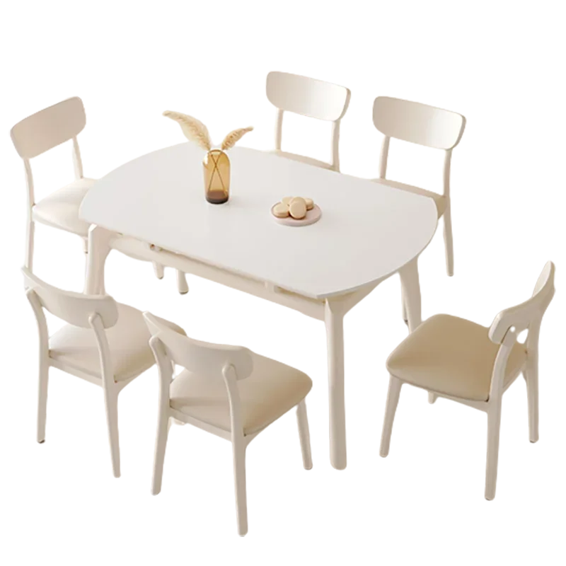 Wooden Modern Dining Table Extendable Round Living Room Dining Table Italian Style Mesas De Comedor Garden Furniture Sets