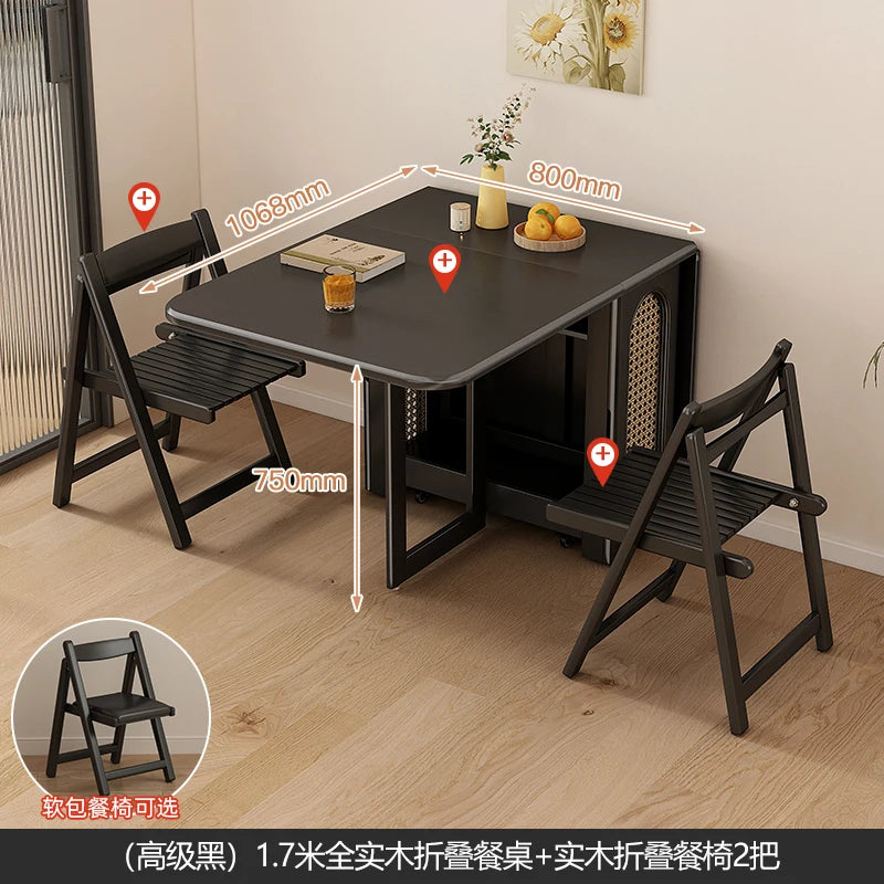 Folding Dining Table Set 6 Vintage Rattan Dining Table Set Modern Luxury Nordic Mesas Pegables Portatil Dining Room Furniture