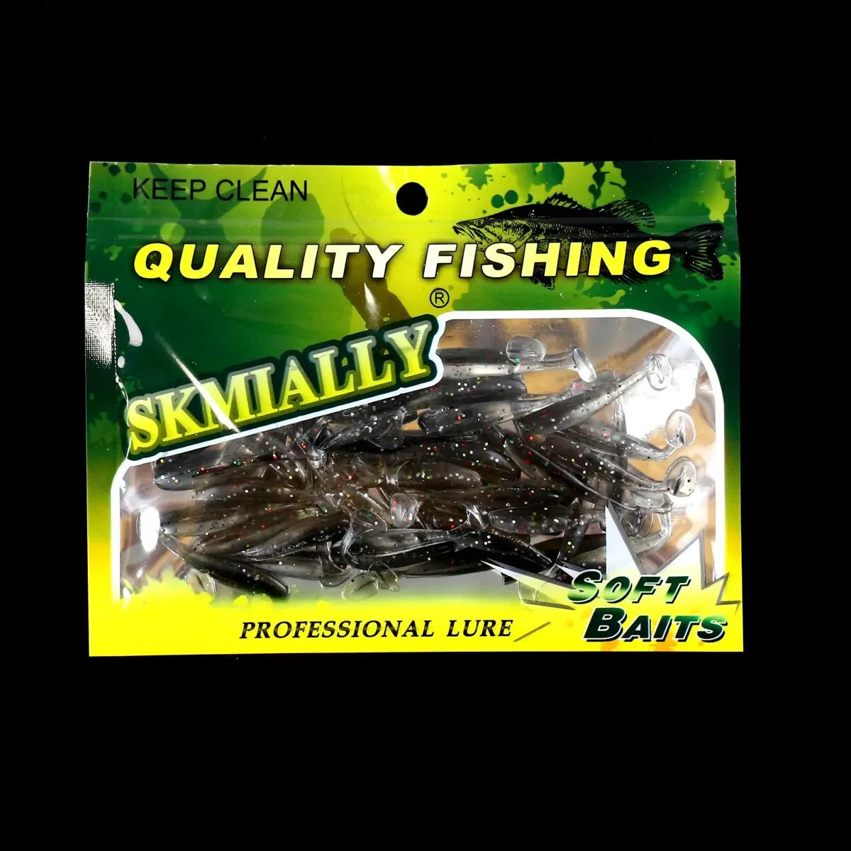 50pcs Mini Soft Fishing Lures, T-tail Worm Lure, Silicone Artificial Bait, Bass Pike Fishing Tackle