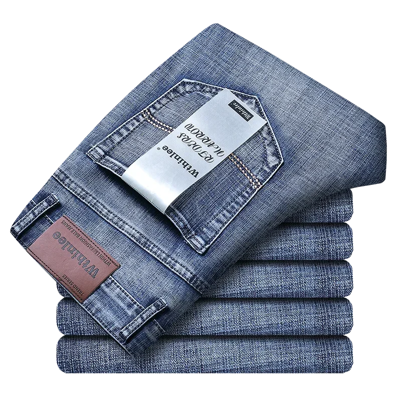 WTHINLEE Fashion Men's Clothing Jeans Straight Stretch Classic Casual Business Denim Trousers Male Brand Size 28-40