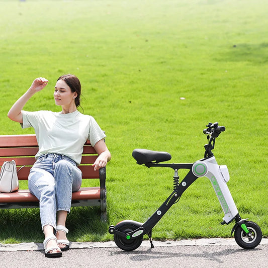 250W Mini Portable Foldable Electric Scooter For Adults 10 Inch Two Wheels Electric Bike For Women Man Lithium Battery