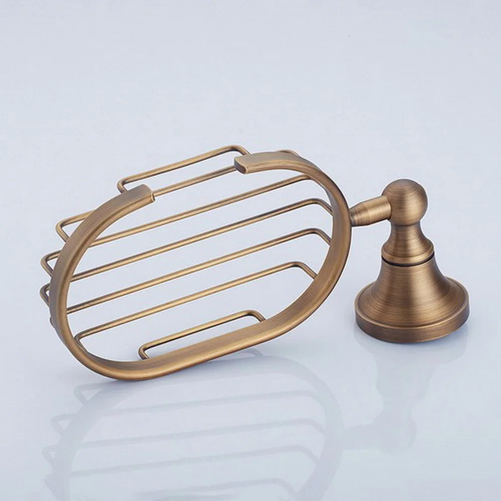 Bathroom Accessory Antique Brass Wall Mounted Bathroom Soap Basket Dish Holder aba080