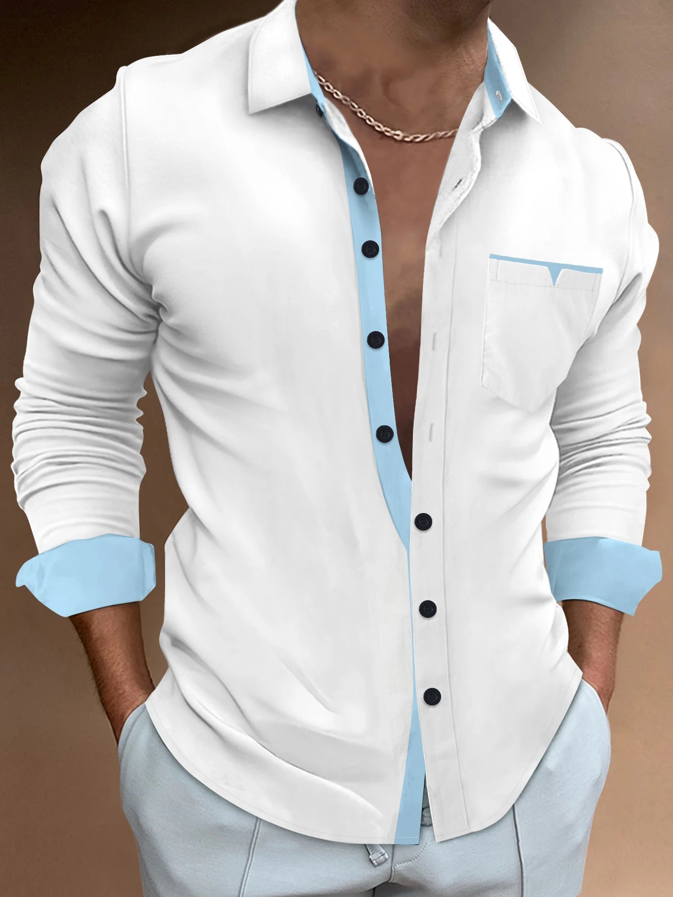 Male Clothing Spring Autumn High Quality Long Sleeve Shirts/Men's Slim Fit lapel Leisure Shirts/Fashion Party Tops