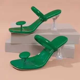 Women Slippers Outdoor Luxury Party Shoes Women 2025 New Summer High Heels Sandals Designer Slippers High Heels Slides Women