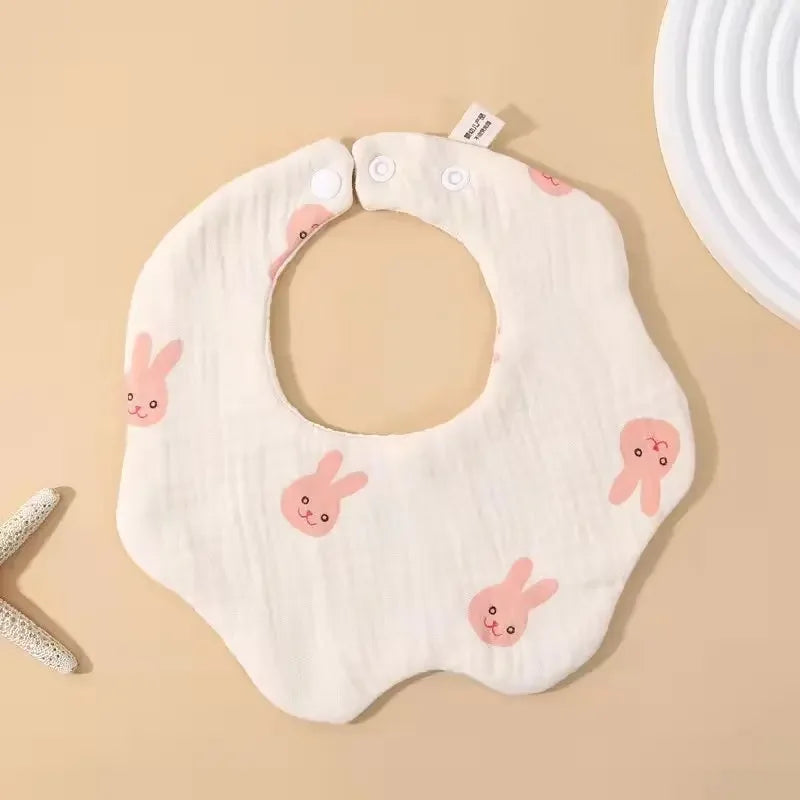 Six Layer Gauze Petal Shaped Baby Bib Pure Cotton Drool Towel Newborn Bib Baby Anti Spitting Milk Towel All Cotton